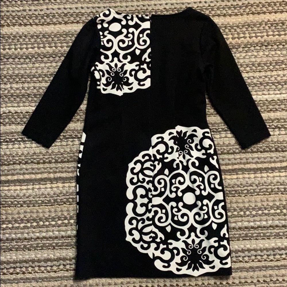 Ann Taylor Petite Black & White Mid Dress SZ-XSP - Picture 3 of 3